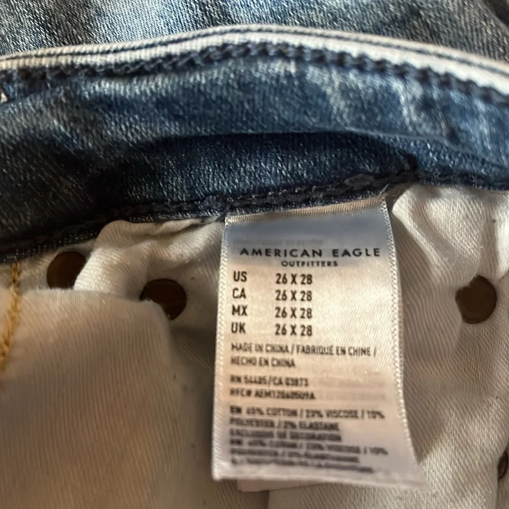 American Eagle Ne(x)t Level AirFlex Ripped Slim Jeans, Size 26x28 - Picture 6 of 6